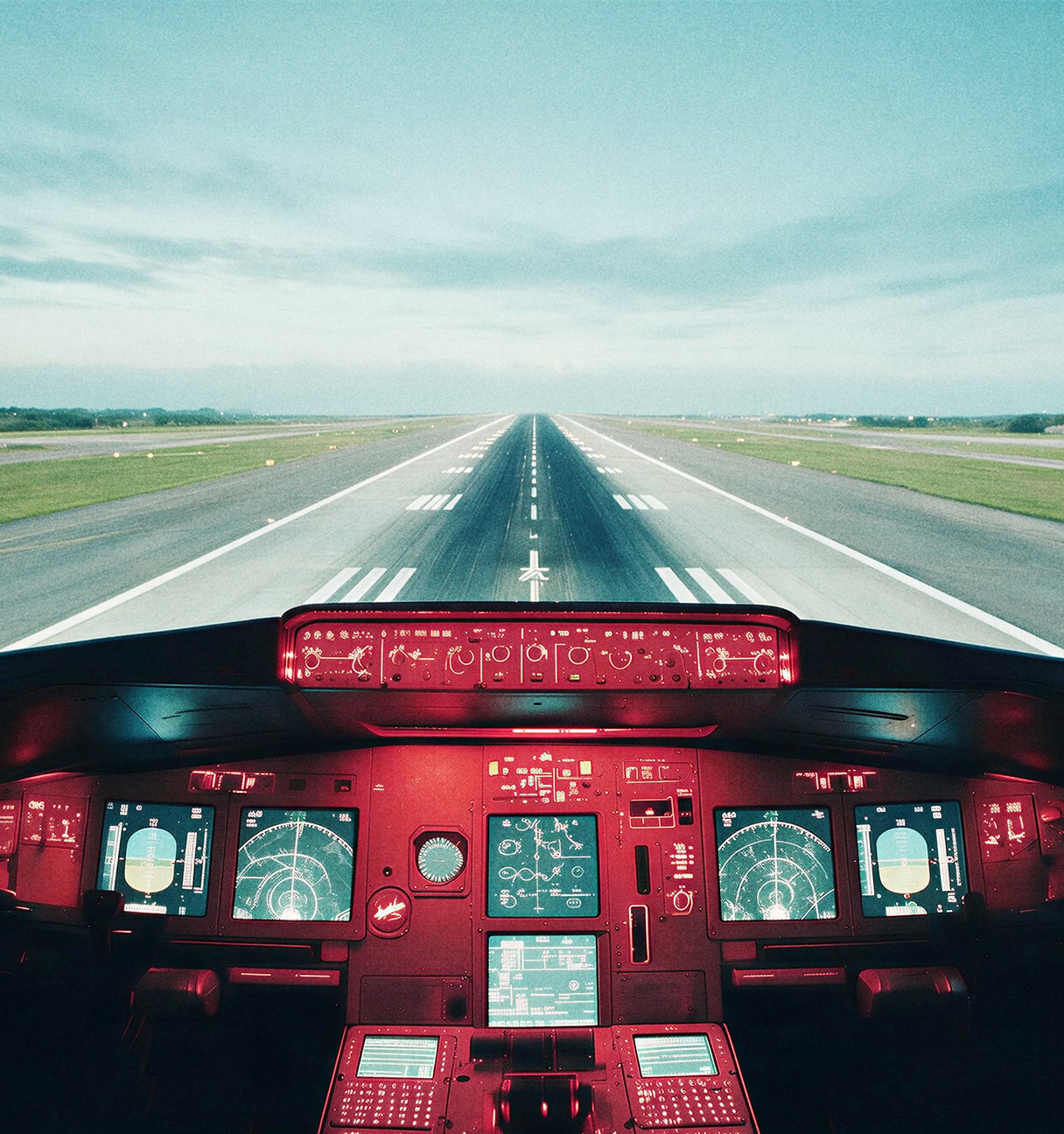 View of the runway from the cockpit